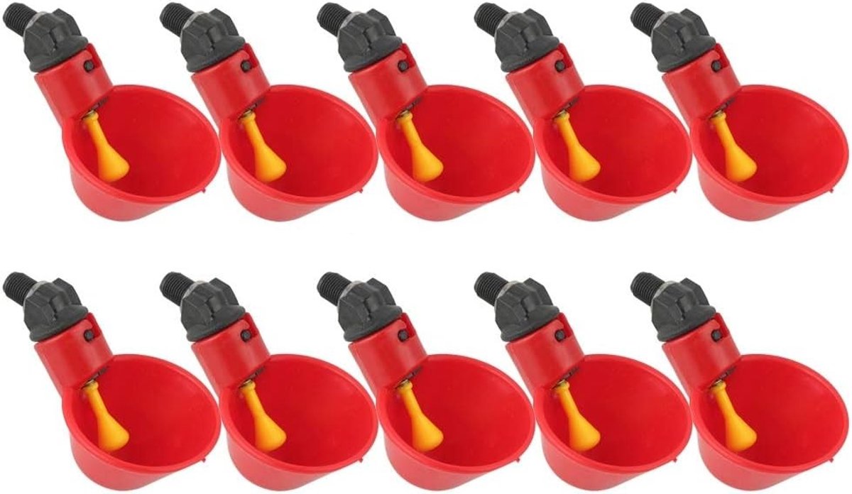 10 Stuks Waterdrinkbekers voor Pluimvee - Geen Rommel, Ideaal voor Kippen en Kwartels, Dierbenodigdheden voor Veehouderij