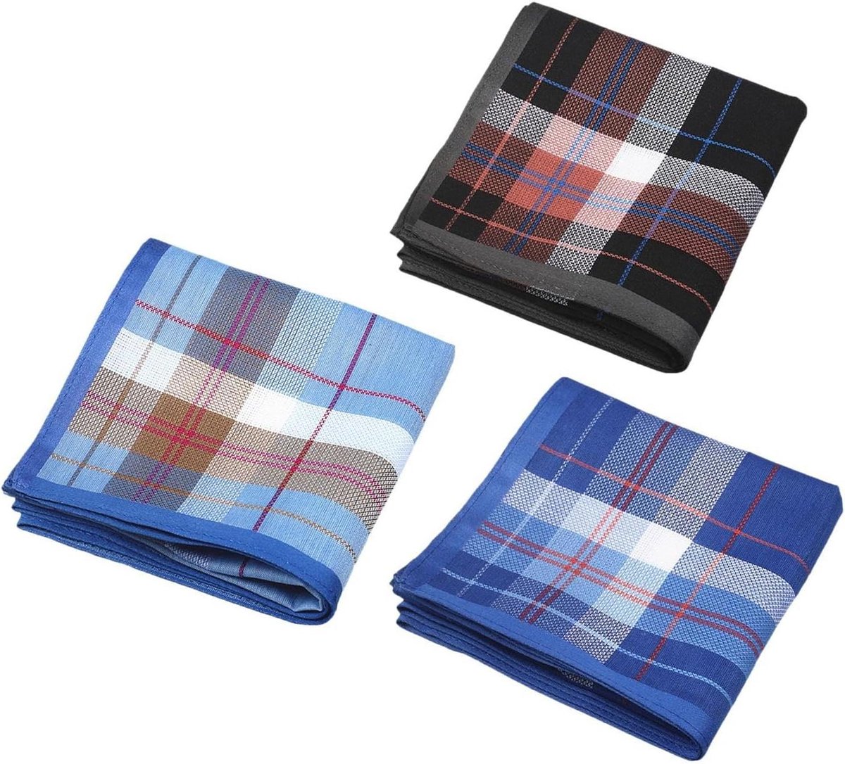 Heren Zakdoeken - Pochetten Katoen - Dagelijks Gebruik - Vintage Ruitpatroon - 43x43 cm - Multicolor