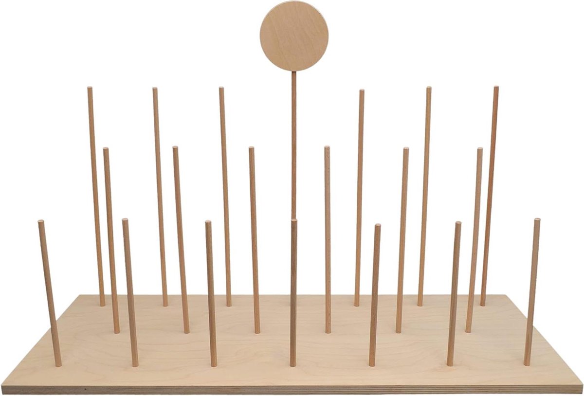 Handpoppenstandaard - Poppenhouder - Poppen Tonen - Ruimte voor 19 poppen - 51 cm hoog - Natuurlijk
