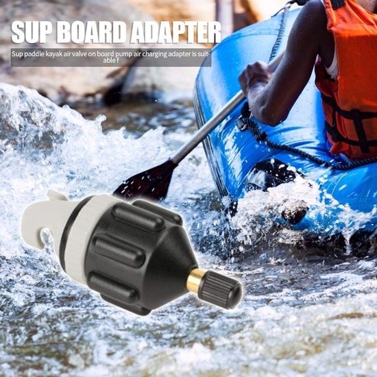 Sup Pompadapter - Ventieladapter Roeiboot - Watersport Accessoires - Multifunctionele Aansluitingen - 80 x 35 mm - Zwart — afbeelding 2