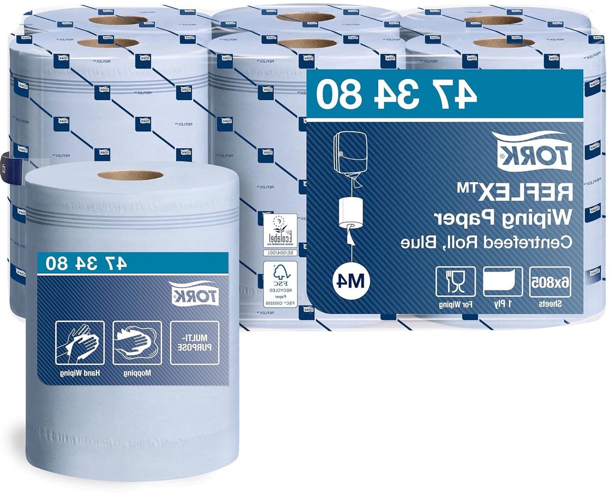 Wisserrollen Blauw - Papieren Rollen - Schoonmaken en Afvegen - Hoge Absorptie - 6 x 270 m - Blauw