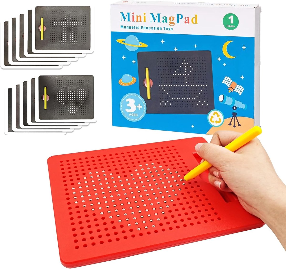 Magnetisch schrijfbord om zelf te maken - Rood - 21,5 x 17,5 x 1,2 cm - Plastic en Staal - Voor Kinderen