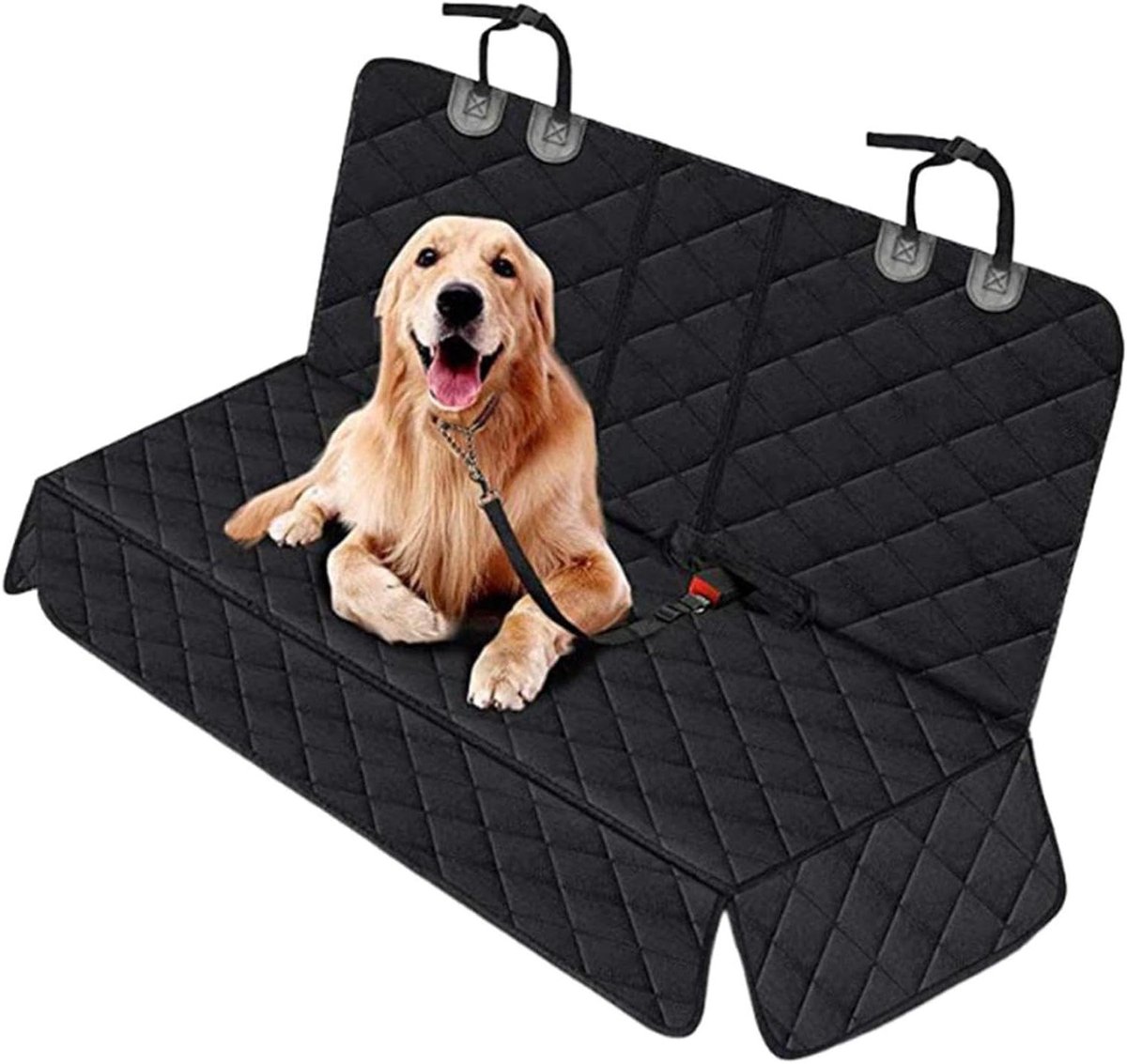 Honden Achterbank Beschermhoes - Honden Autostoelhoes - Reizen met Huisdieren - Waterdicht Antislip - Universele Pasvorm - Zwart