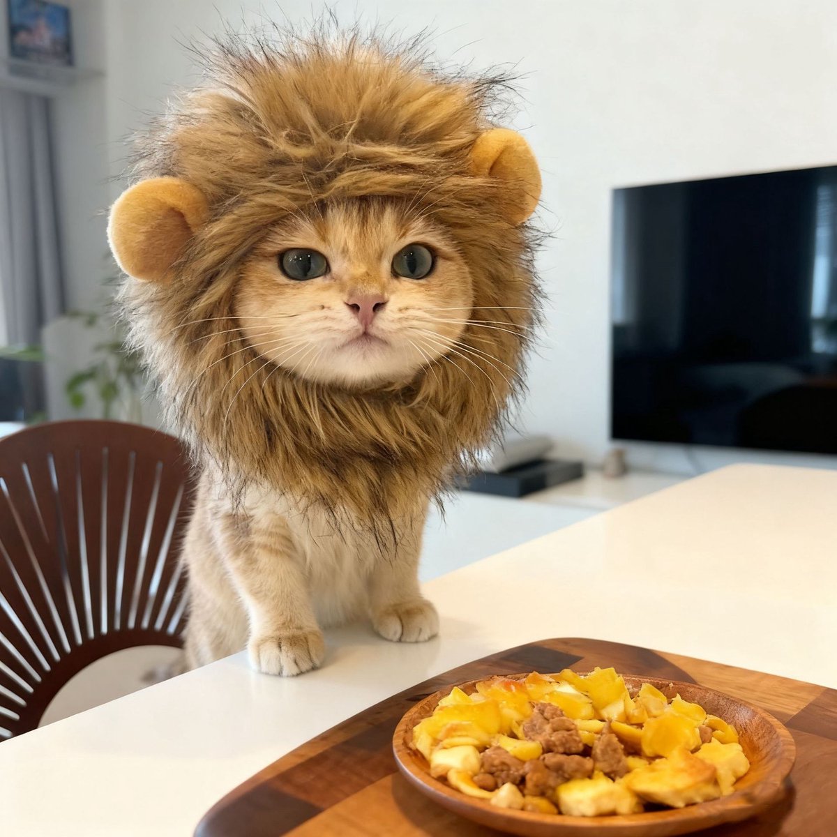 Leeuwenmanen pet voor katten en kleine honden, pluizig verkleedkostuum accessoire, eenheidsmaat voor huisdieren van 2,5 tot 7,5 kg, grappig fotoshoot hoofddeksel voor feestjes