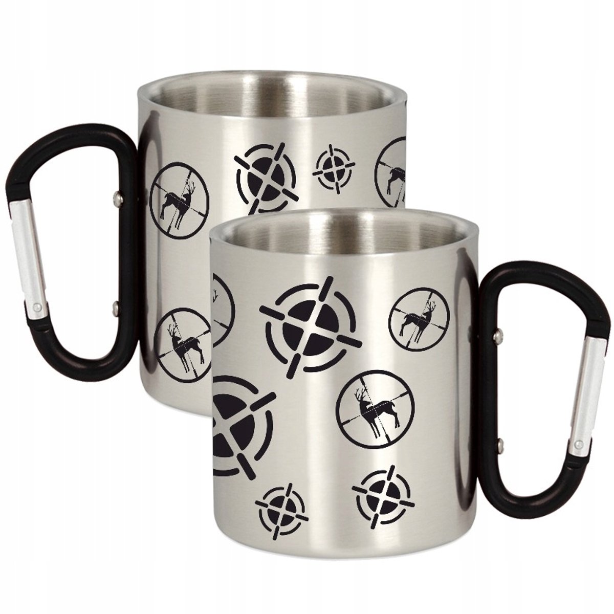 Merkloze Metalen Mok met Karabijn Haak - 300ml - Outdoor & Cadeau