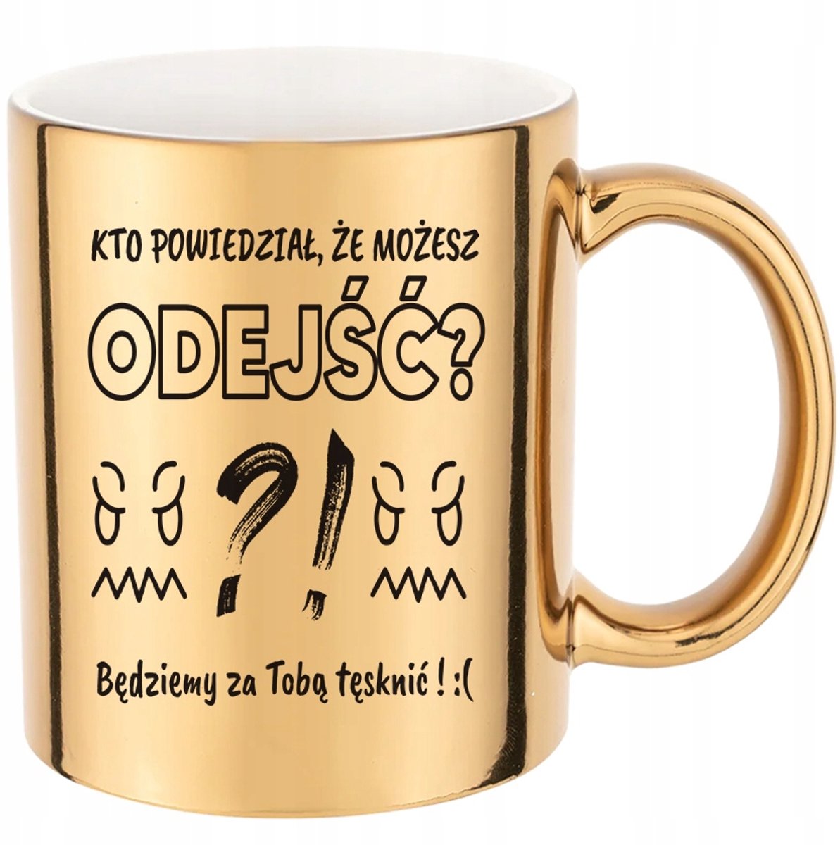 Merkloos Gouden Spiegelende Mok 330ml - Stijlvol Cadeau