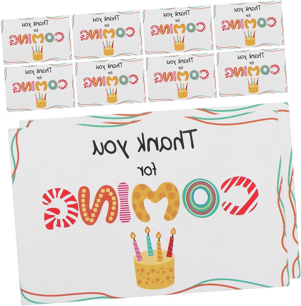 Bedankkaartjes Set - Kleine kaarten - Dankbaarheid tonen - Unieke ontwerpen - 50 stuks - Multicolor