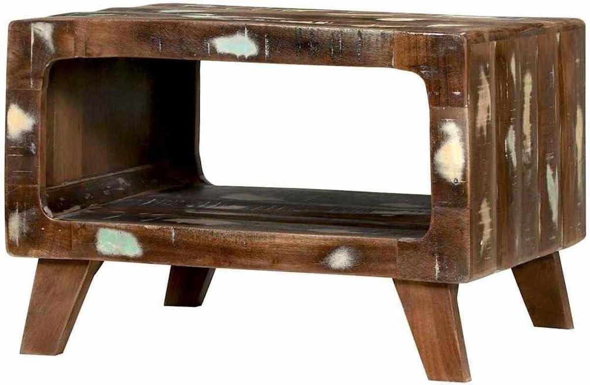 Rustieke Salontafel - Houten Tafel Woonkamer - Woonkamer Decoratie - Massief Upcycled Hout - 50 x 50 x 35 cm