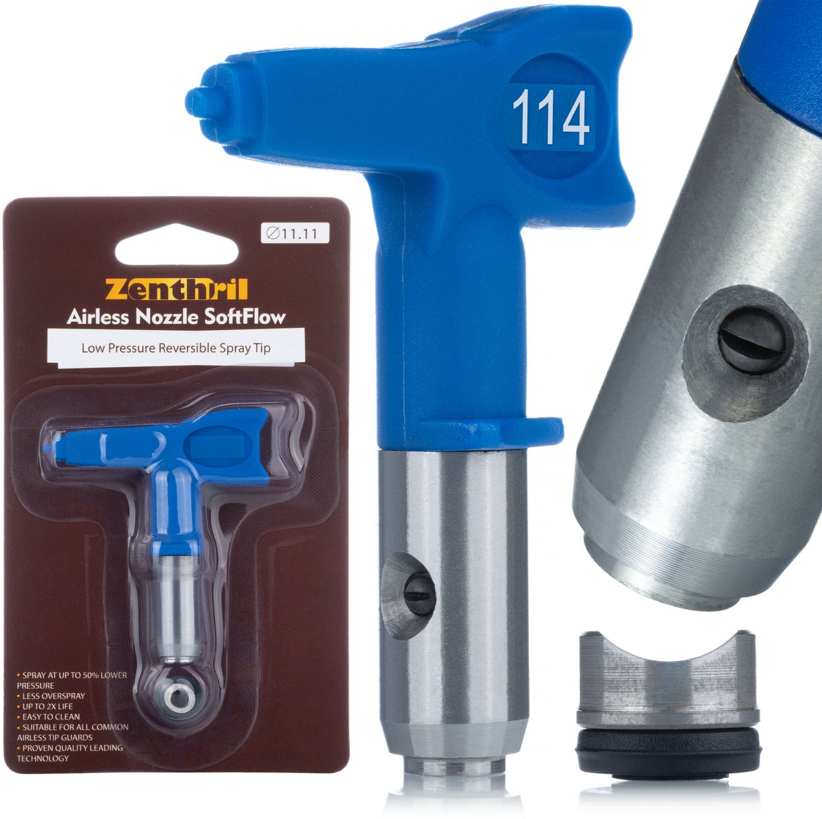 Zenthril Spuitmond Laagdruk SoftFlow Model 114 - 5 cm Breedte - Voor Urethanen en Epoxy - 80-140 bar