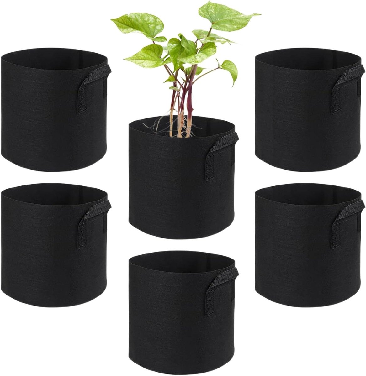 Vijvermanden - Plantenmanden Vijver - Planten Verzorgen - Ademend Vliesmateriaal - 20 x 20 x 20 cm - Grijs