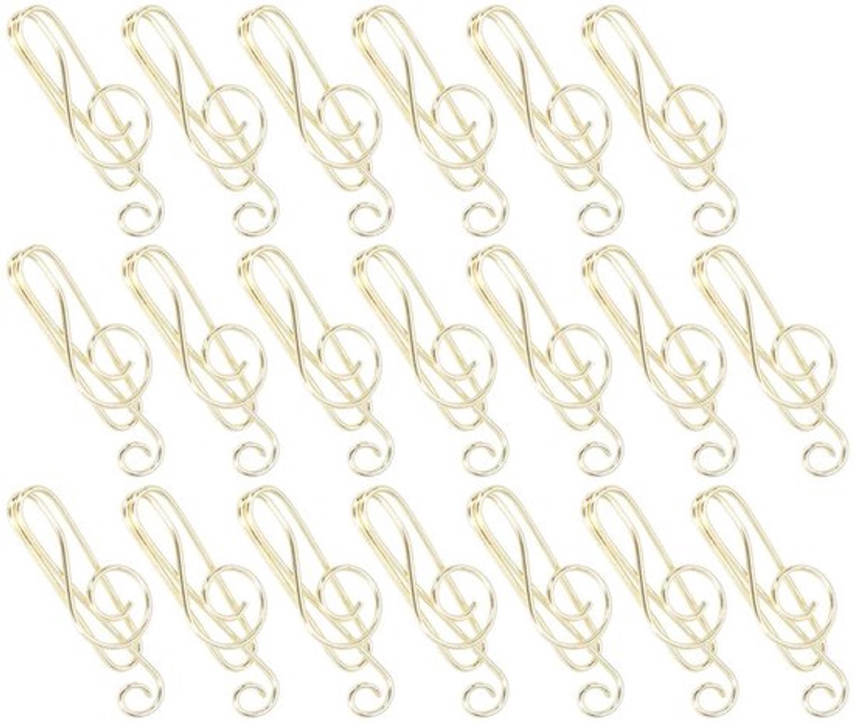 Watris Veiyi 20 stuks paperclips motief, paperclips goud, muzieksleutels, papieren clips, muzikanten, cadeaus voor schrijfwaren, kantoor