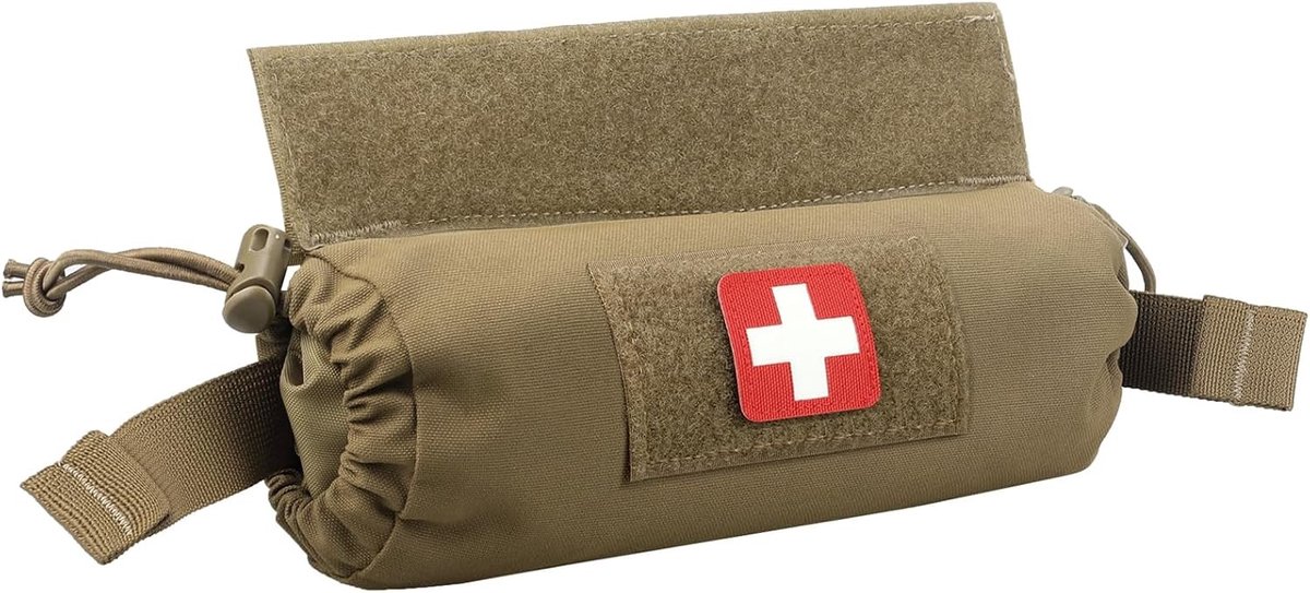 Tactical tourniquet - Groen - Medische Draagtas met Hook-N-Loop Sluiting - Compacte Trauma Roll Up Pouch voor Eerste Hulp