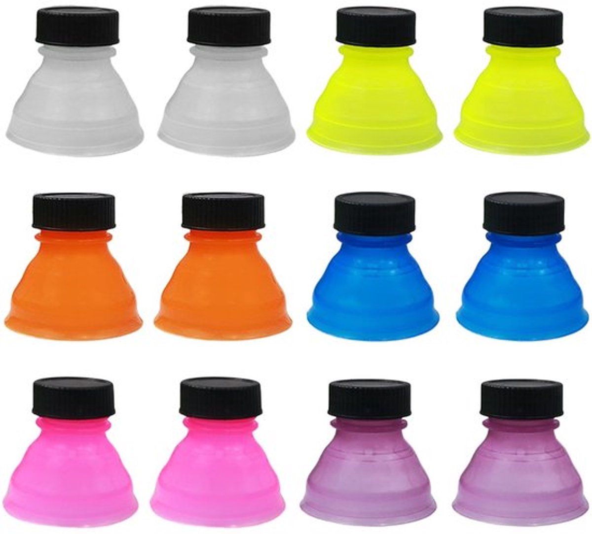 Stofdichte Deksels 12 Stuks - Voedsel-Rang Plastic - Beschermende Deksel - Waterbekers - Kleurenset - Veilig en Duurzaam - Drankdeksel