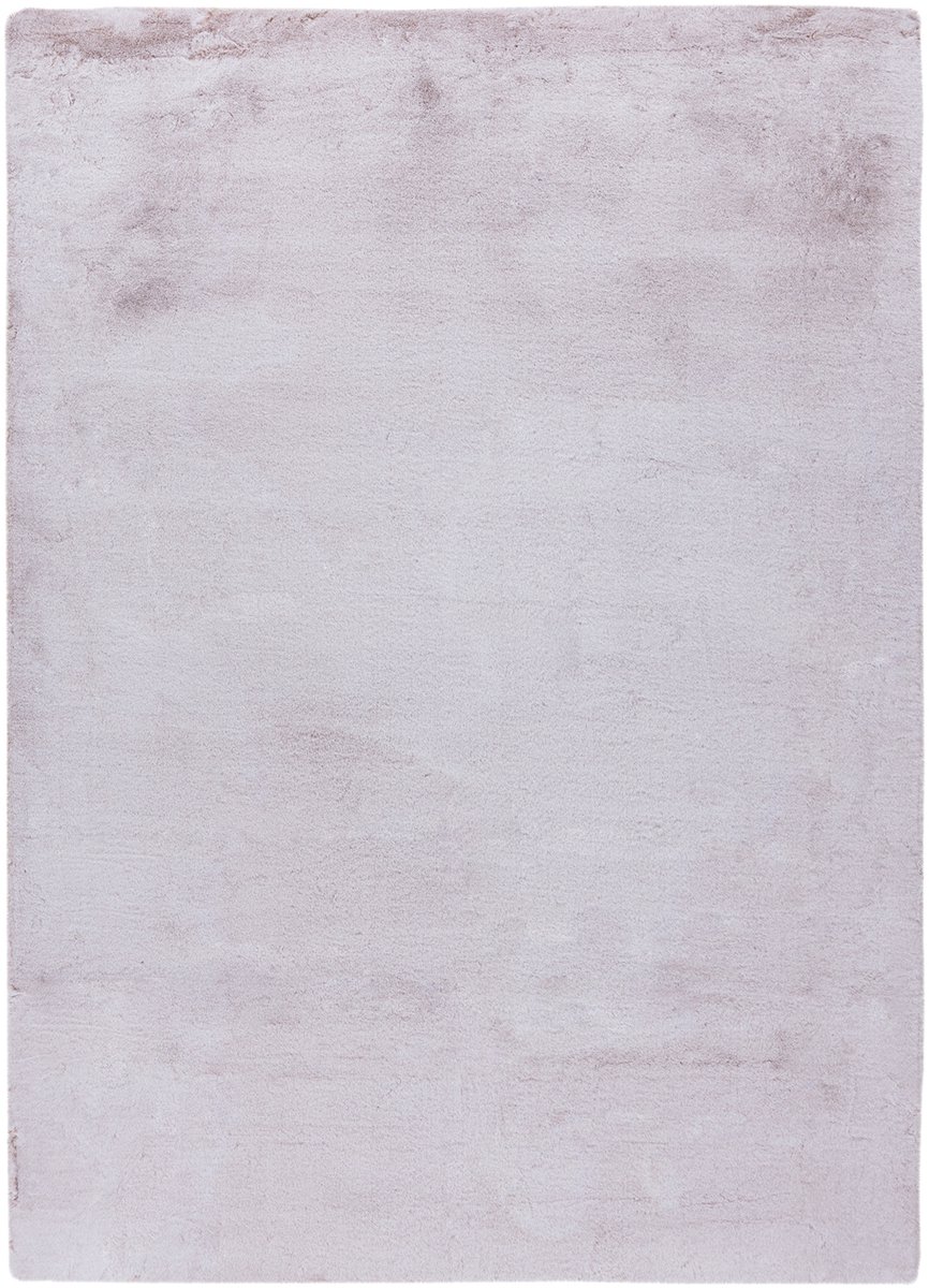 Padiro laagpolig vloerkleed 80 x 150 cm - roze / wit - modern effen design - geschikt voor vloerverwarming - van polyester