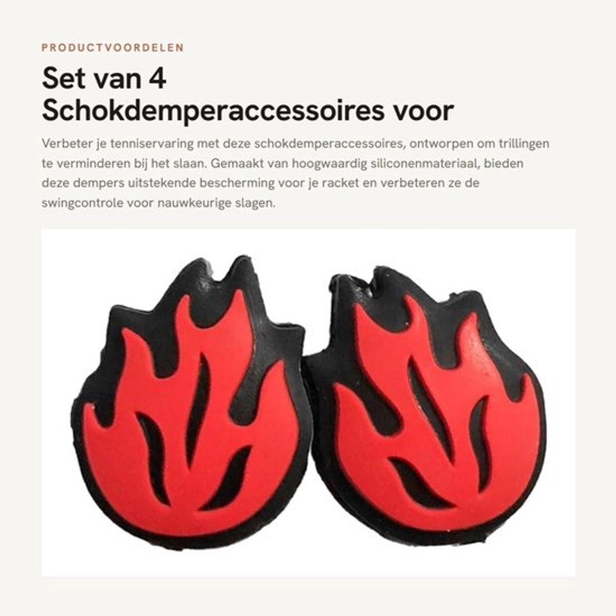 Set van 4 Schokdemperaccessoires voor Tennisrackets