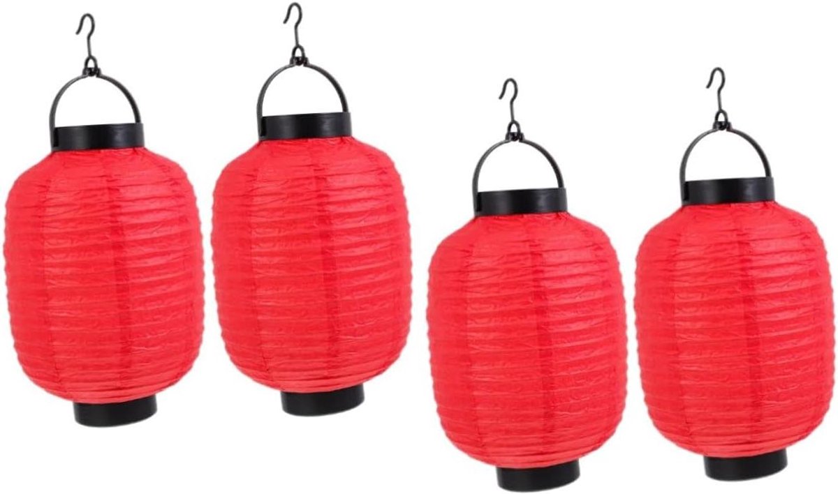Opvouwbare Lantaarns - Papieren Lantaarns Japanse Stijl - Feestdecoratie - Traditioneel Ontwerp - 15 cm - Rood