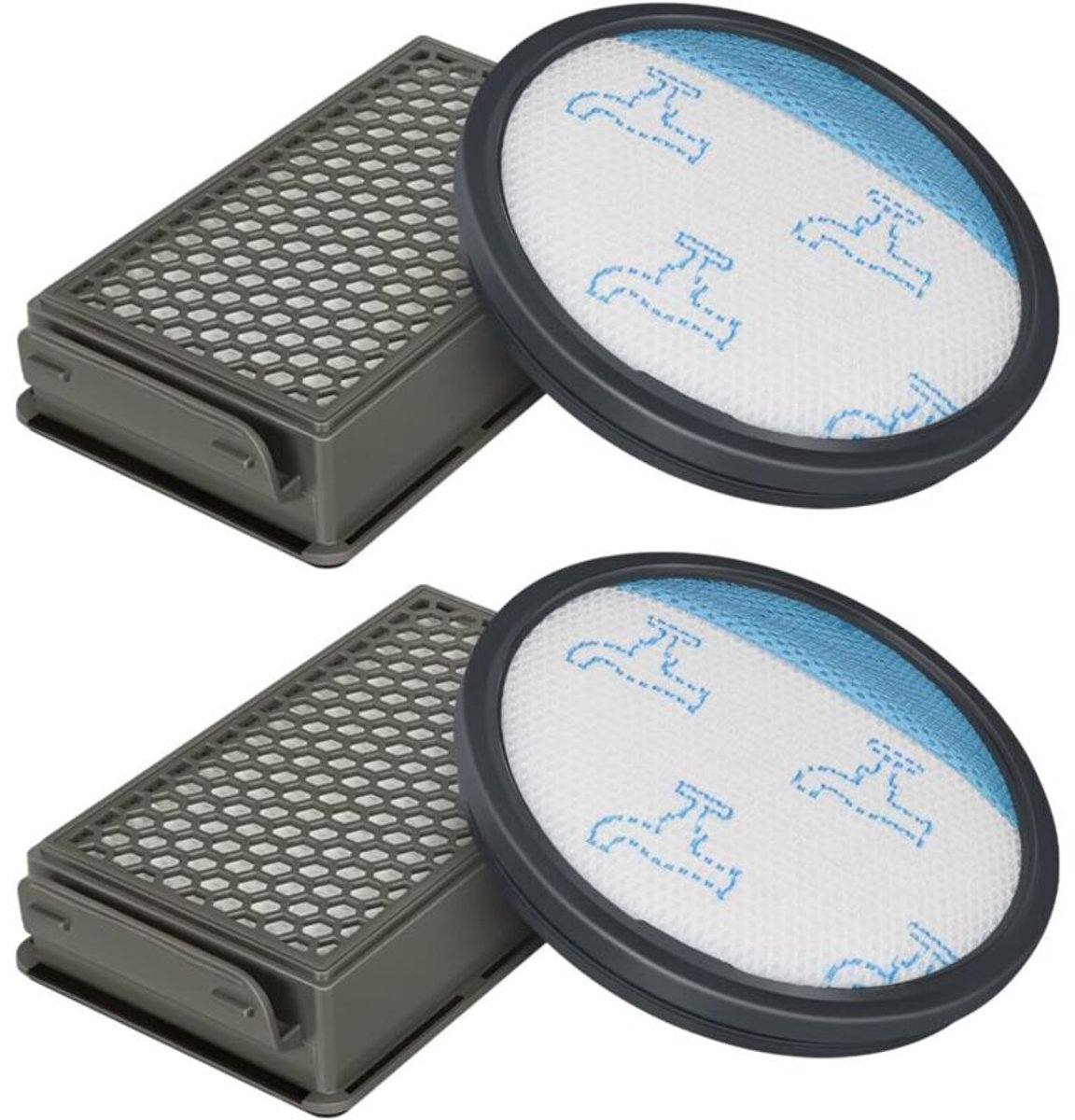 HEPA-filters voor geschikt voor Rowenta/Moulinex/Tefal Compact Power cycloonstofzuigers, filtersysteemaccessoire ZR005901, 2 stuks