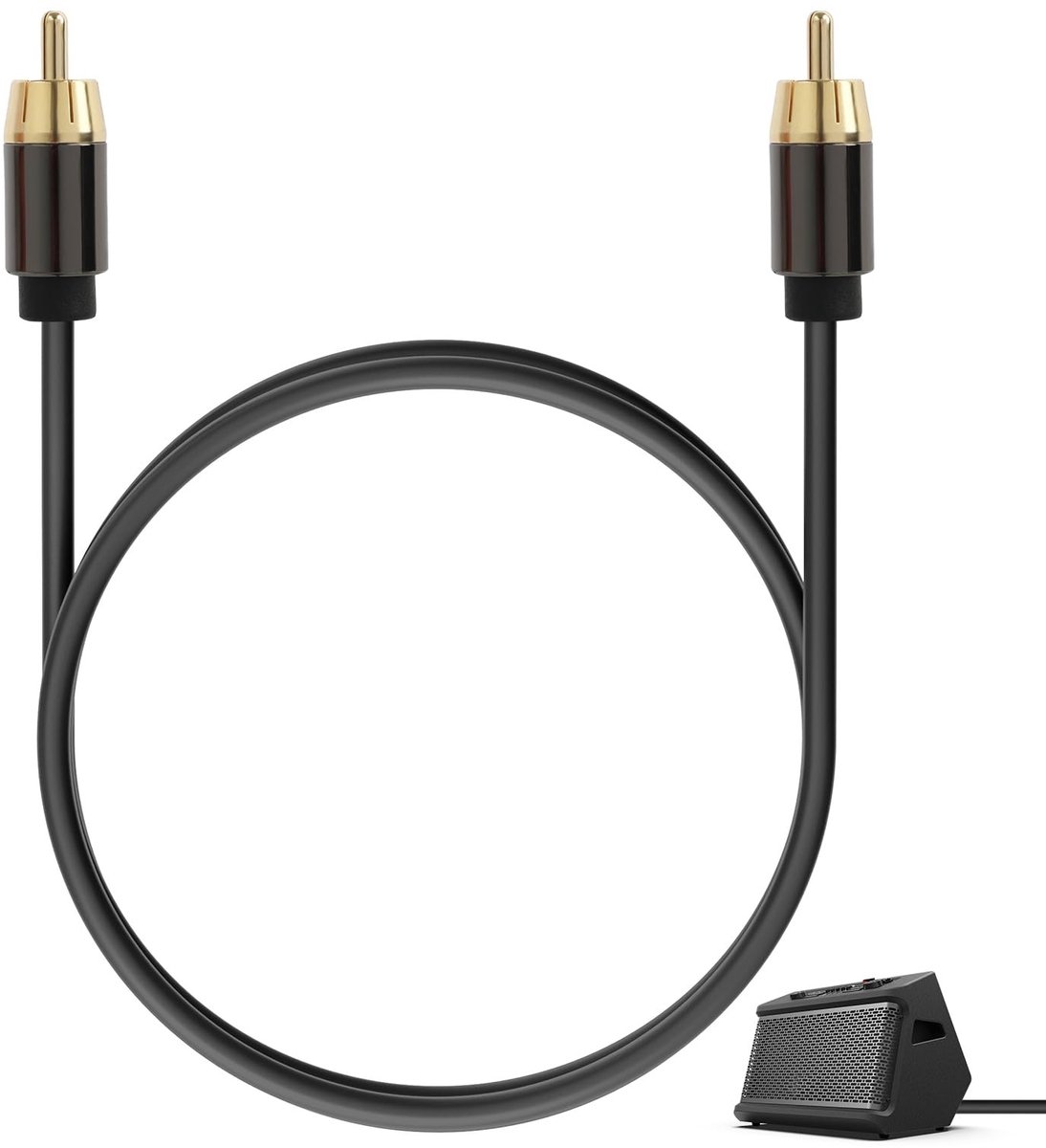 Omgoods - 1M RCA Audio Kabel met Goud Geplakte Stekkers voor Hoogwaardige Geluidskwaliteit