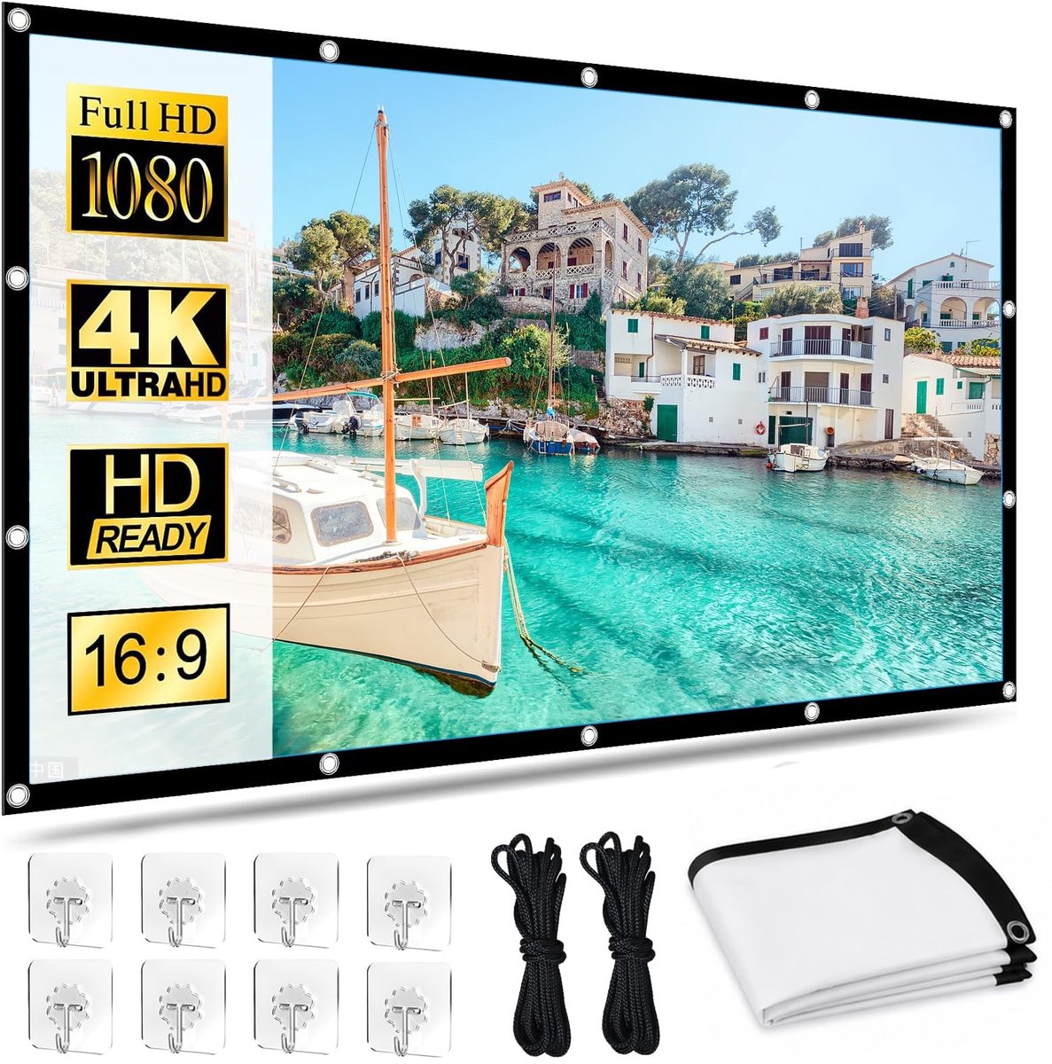 Omgoods - 100 Inch HD Projectiescherm voor Draagbare Beamers