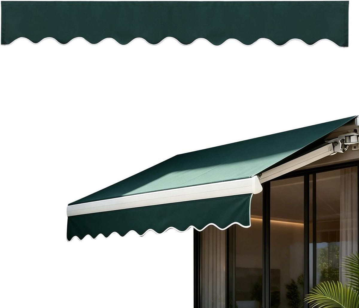 Omgoods - Vervangende Luifelafdekking voor Terras of Balkon (Groen, 5m)