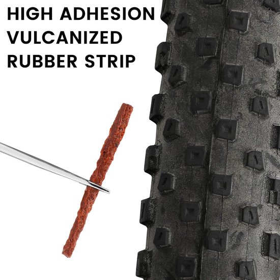 Fietsband Reparatie - Lekke Band Kit - Onderweg Repareren - Tubeless Banden - 10 Stuks Strips - Zwart — afbeelding 3