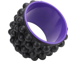 Rugkrakende Wieltjes Stretcher voor Stijfheid, 3D Acupoint Yoga Wheel voor Spierontspanning en Verbeterde Houding in Paars en Zwart
