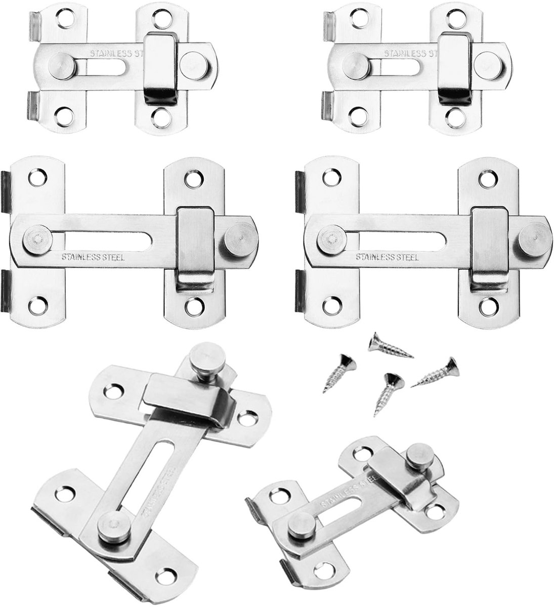 Omgoods - Set van 10 RVS Deursluitingen met Schroeven