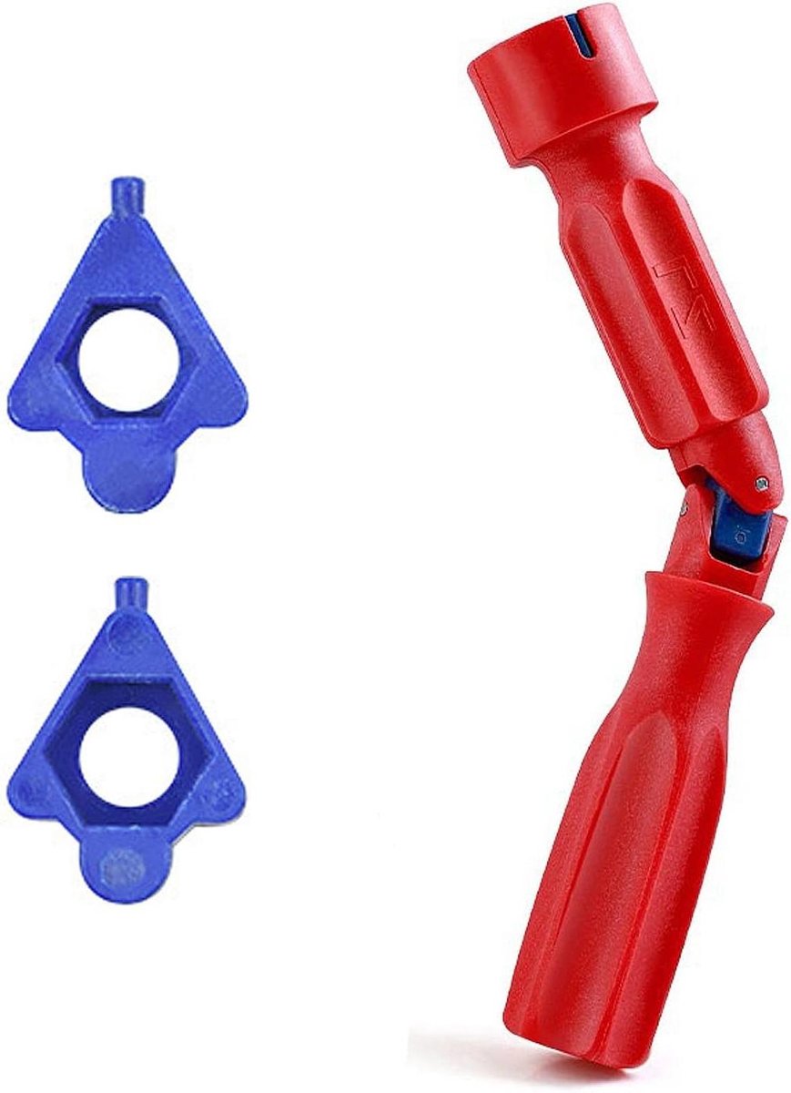Toiletbril Sleutel - Montagegereedschap Toilet - Toilet Reparatie - Universeel Draaiontwerp - 10-17 mm - Rood