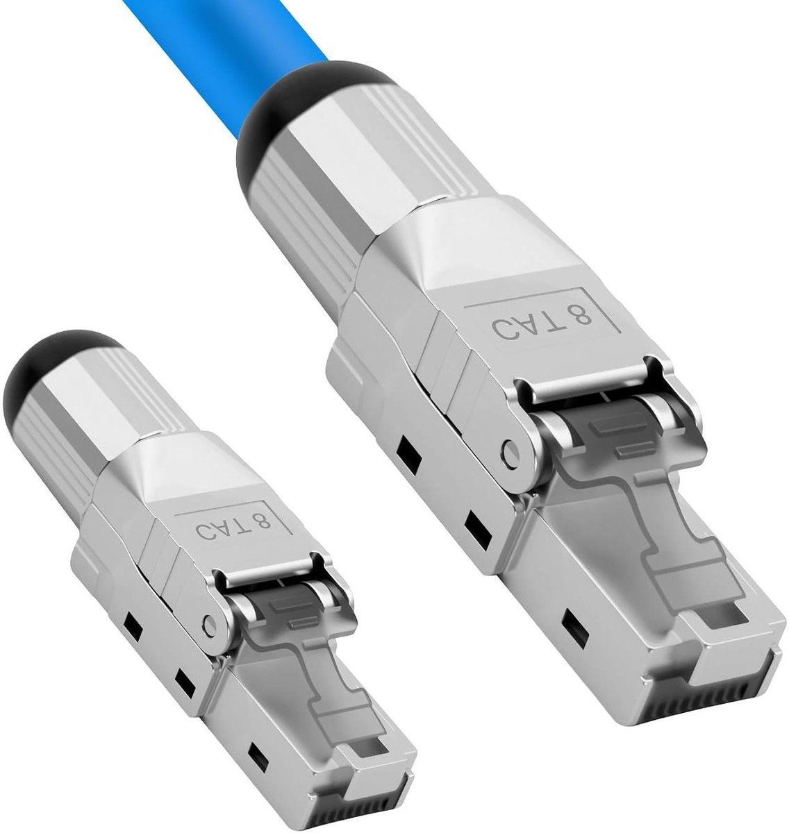 RJ45 Stekkers - Netwerkstekkers Ethernet - Netwerk Installatie - Zonder Gereedschap - 2 stuks - Zilver