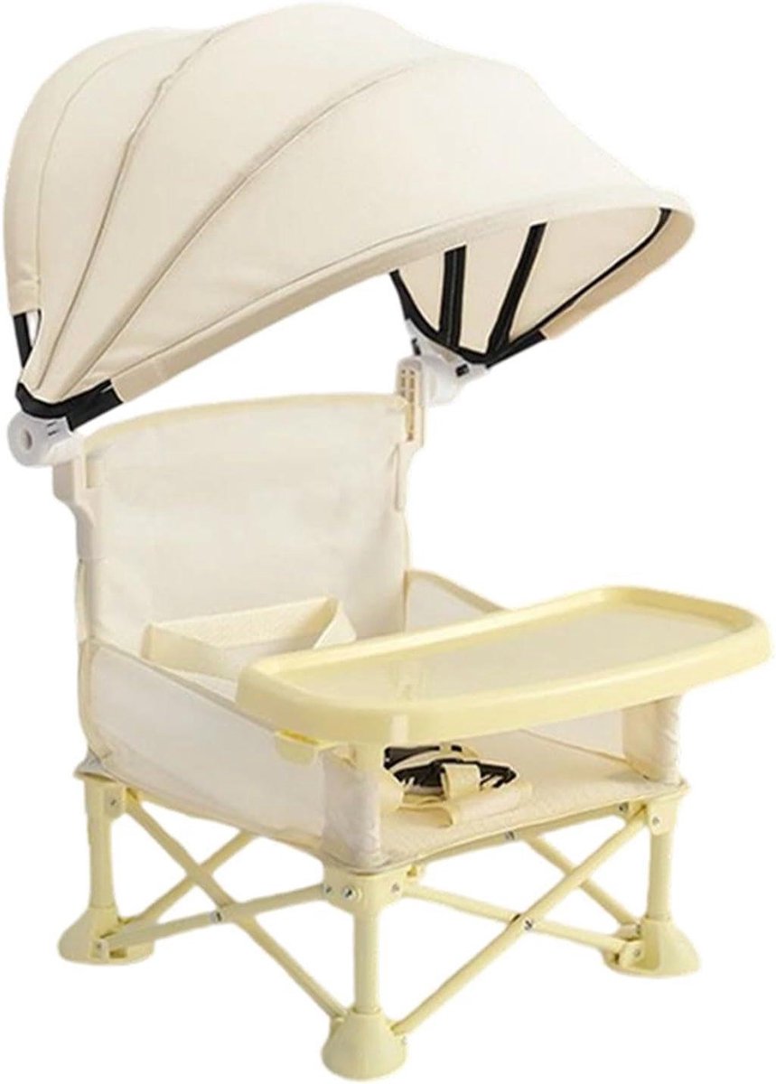 Babyzitje - Reisstoel Peuters - Buiten Zitten - Opvouwbaar Met Dienblad - 189 x 257 cm - Beigegeel
