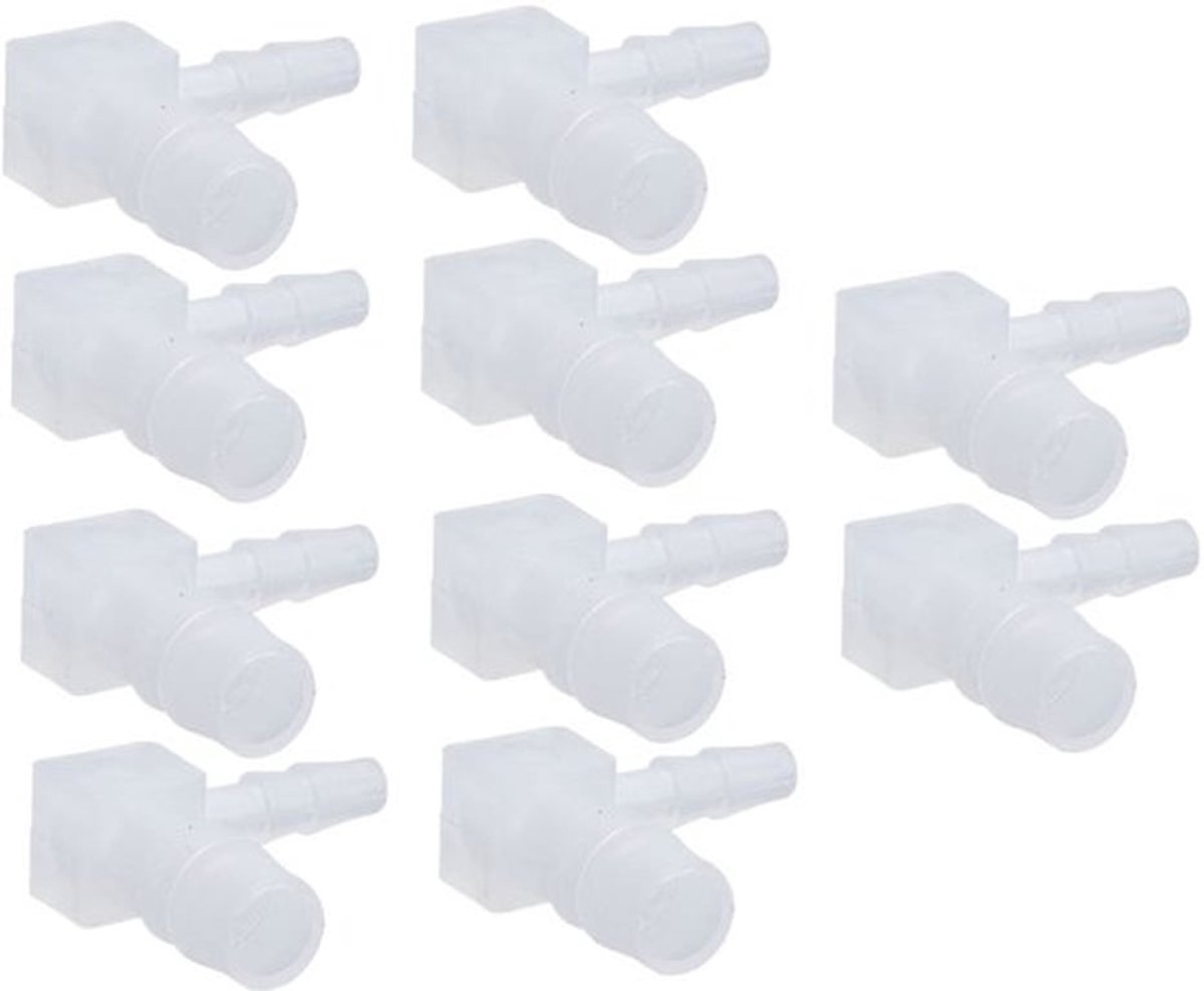 Slangconnector 10 Stuks - L Type 90 Graden - PP Kunststof - Compacte Afmetingen - Eenvoudige Aansluiting - Betrouwbaar en Lekvrij - Pijpconnector