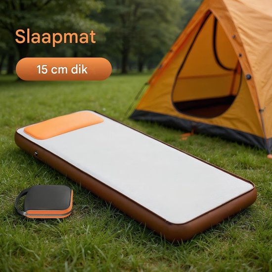Zelfopblazende Slaapmat - Campingmatras Opvouwbaar - Kamperen Buiten - 15 Centimeter Dik - 200x60 cm - Enkel kenmerk — afbeelding 5