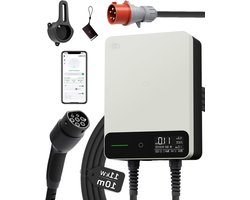 Wallbox Oplader - Laadstation EV - Elektrisch Rijden - APP en RFID Controle - 11kW 10m - Wit