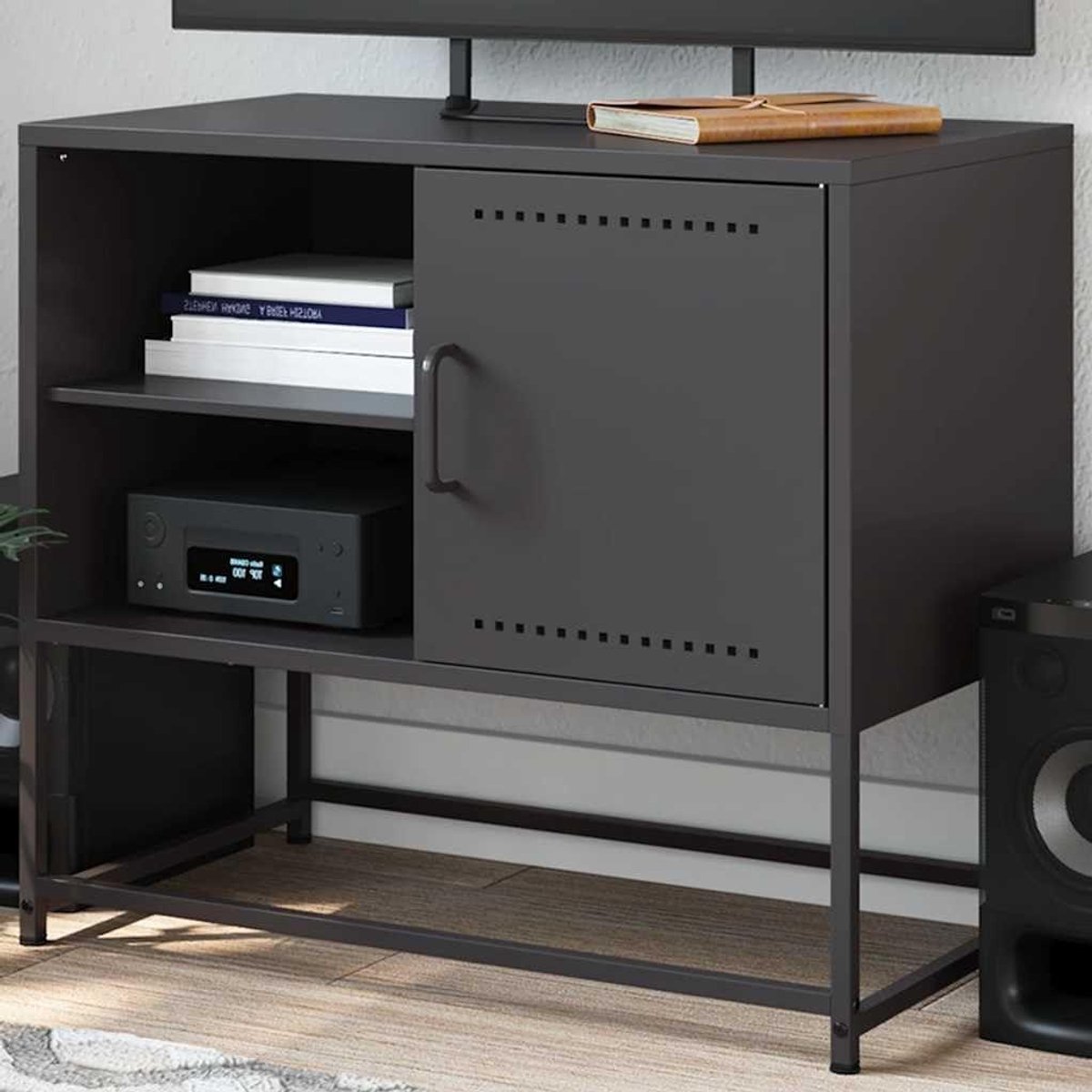 TV-kast - Tv-meubel - Opbergen media - Industrieel design - 68 x 39 x 605 cm - Zwart