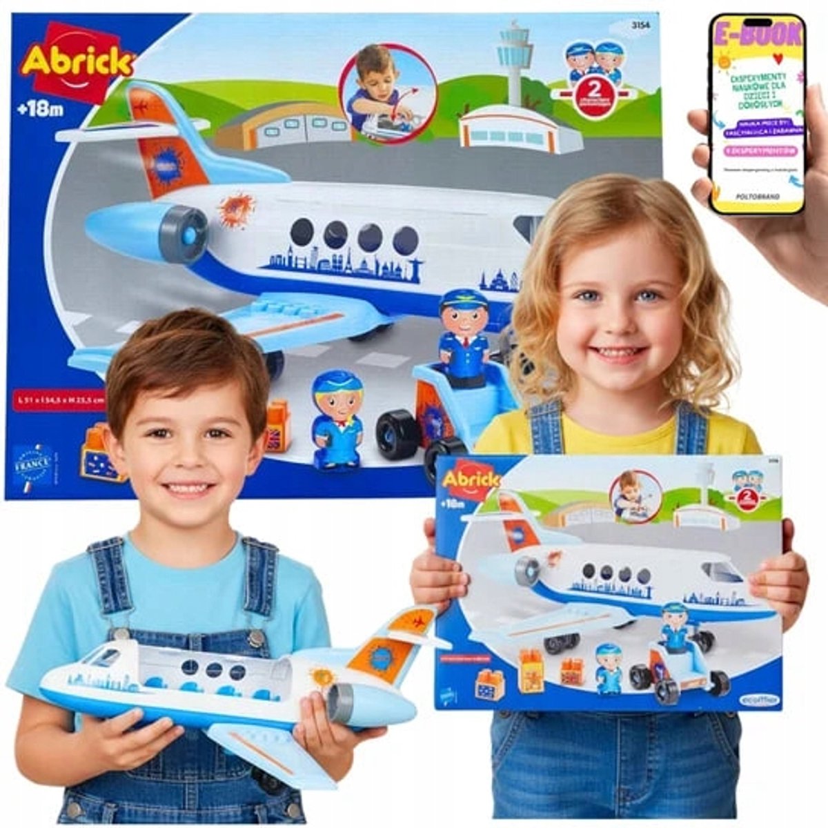 Grote Speelgoedvliegtuig met Figuren en Bagage - Cadeau voor Kinderen