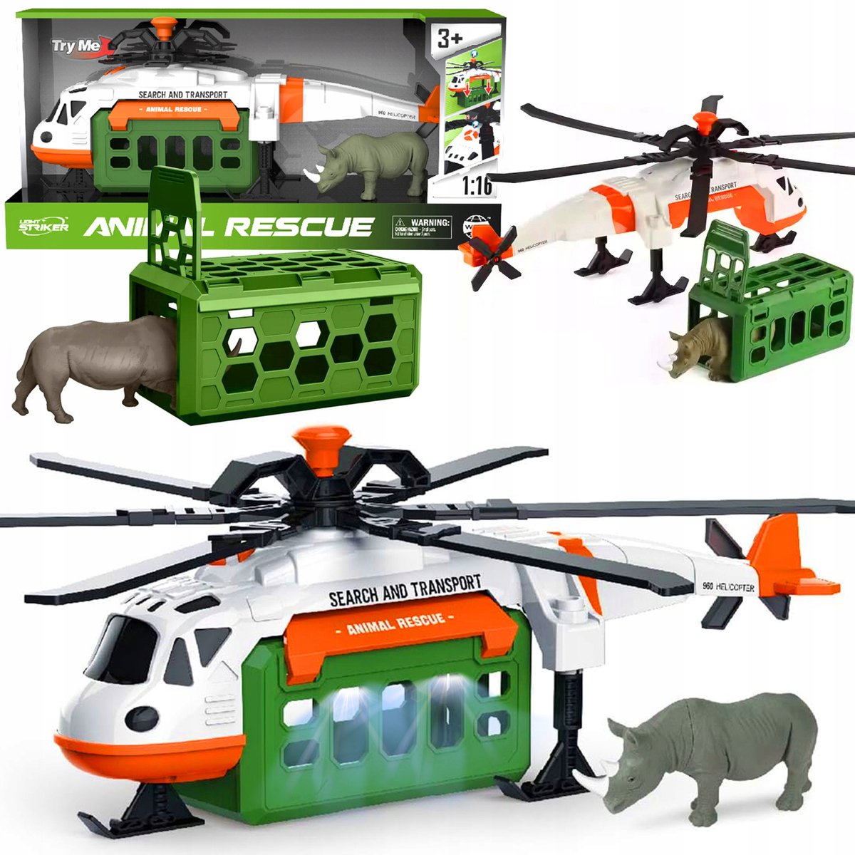 Grote Transport Helikopter Dieren Redding met Licht & Geluid