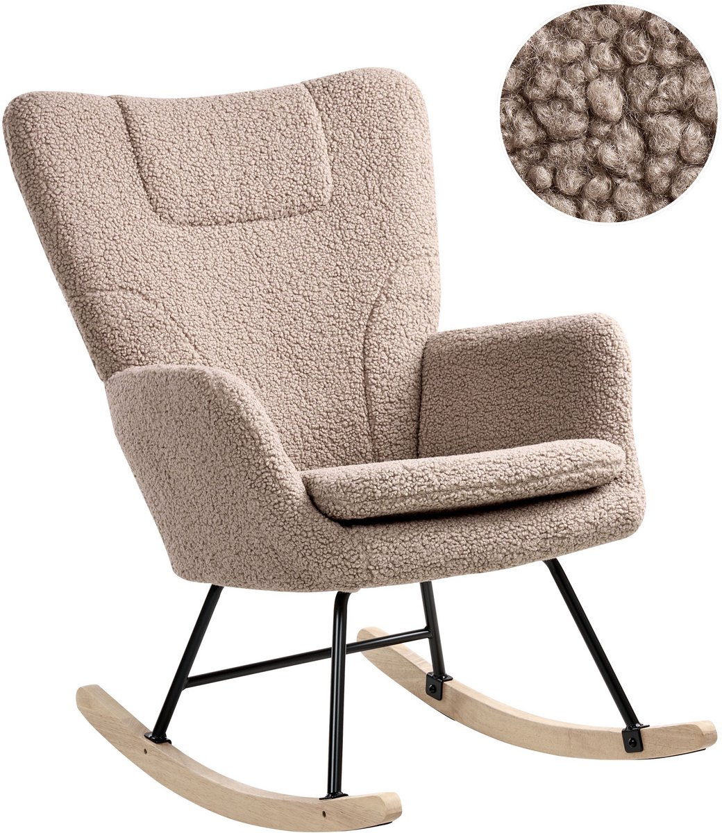 SANDVE - Schommelstoel - Taupe - Bouclé