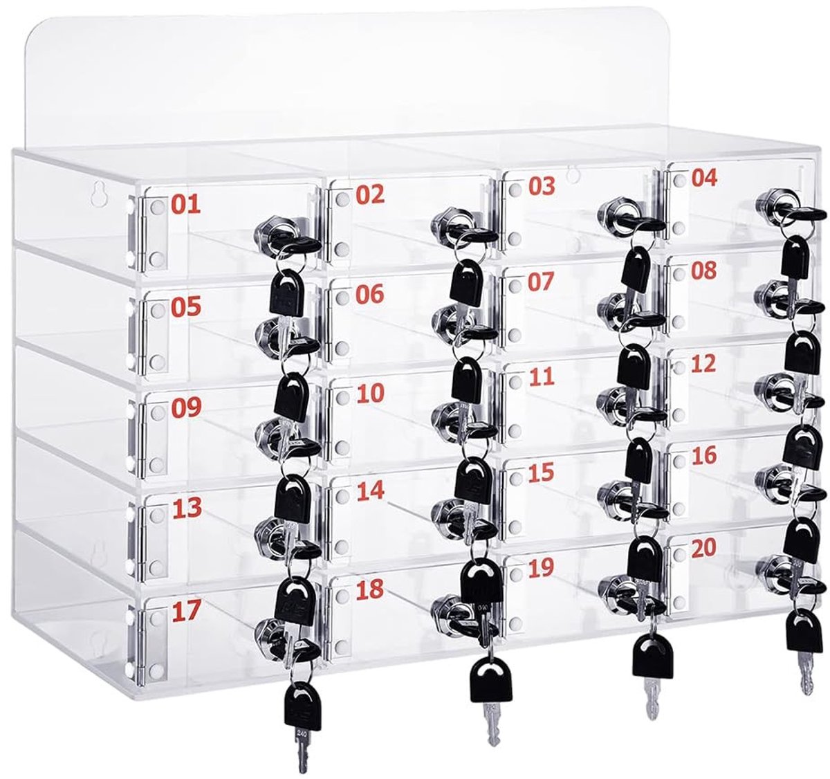 Omgoods - Acryl Mobiele Telefoon Opbergdoos met Sloten voor 20 Telefoons