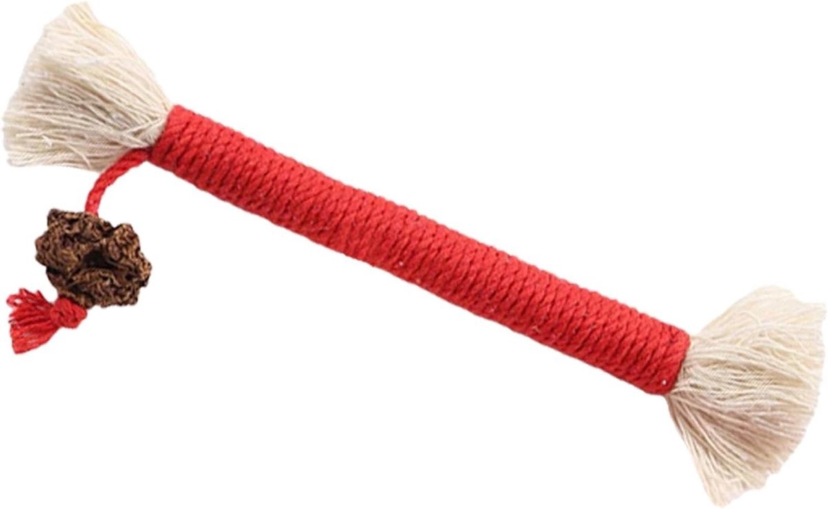 Kattenkauwspeelgoed - Silvervine stokjes - Tandgezondheid bevorderen - Natuurlijk en veilig materiaal - 15 x 3 cm - Rood