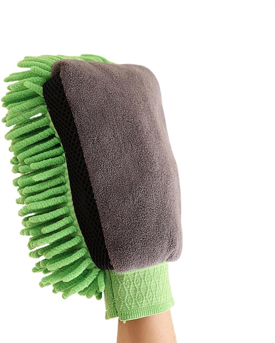 Autowashandschoen - Microvezel doek - Auto reinigen - Krasvrije reiniging - 25 cm - Groen