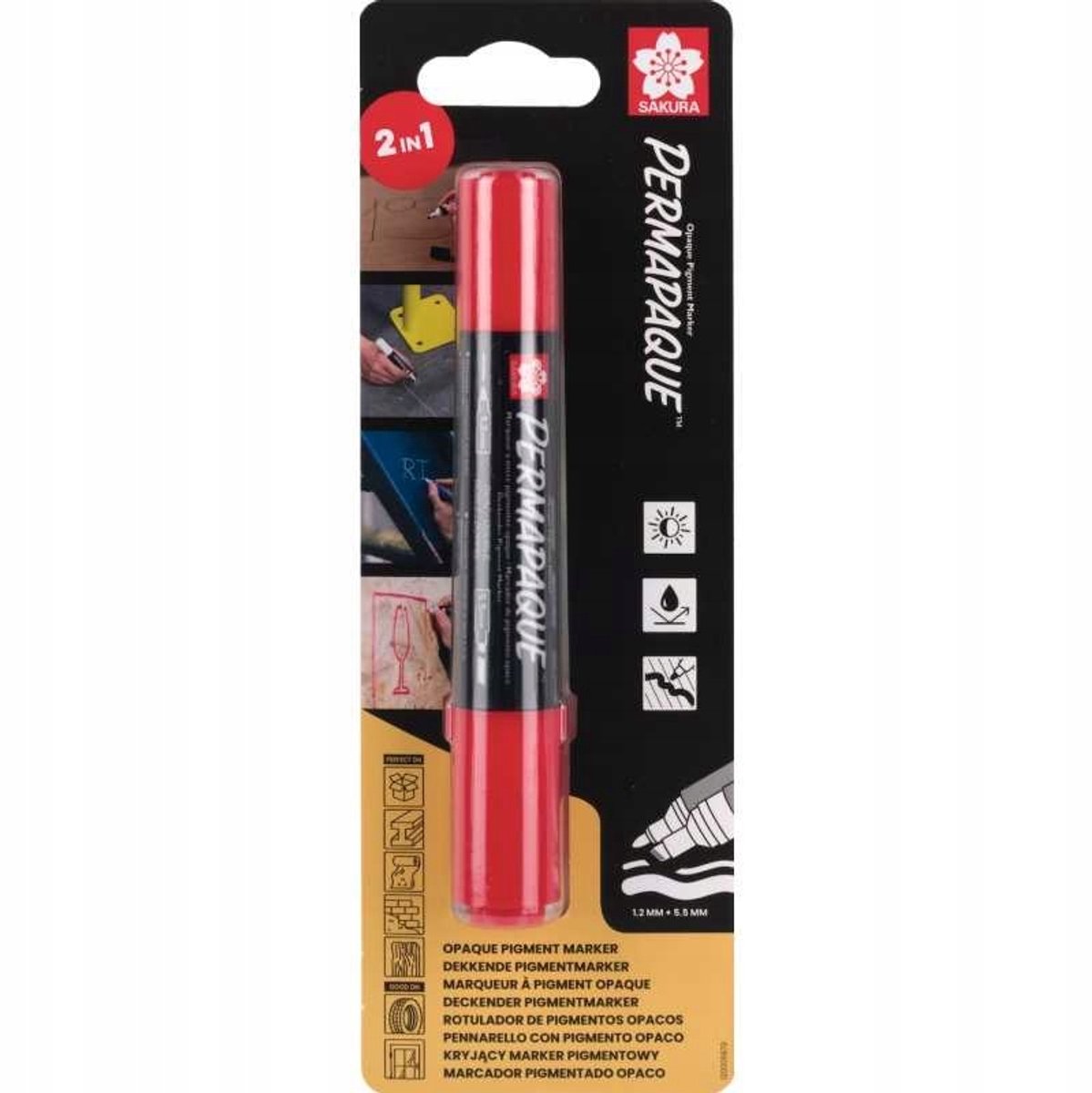 Merkloos Permanente Marker Rood - Dubbele Punt