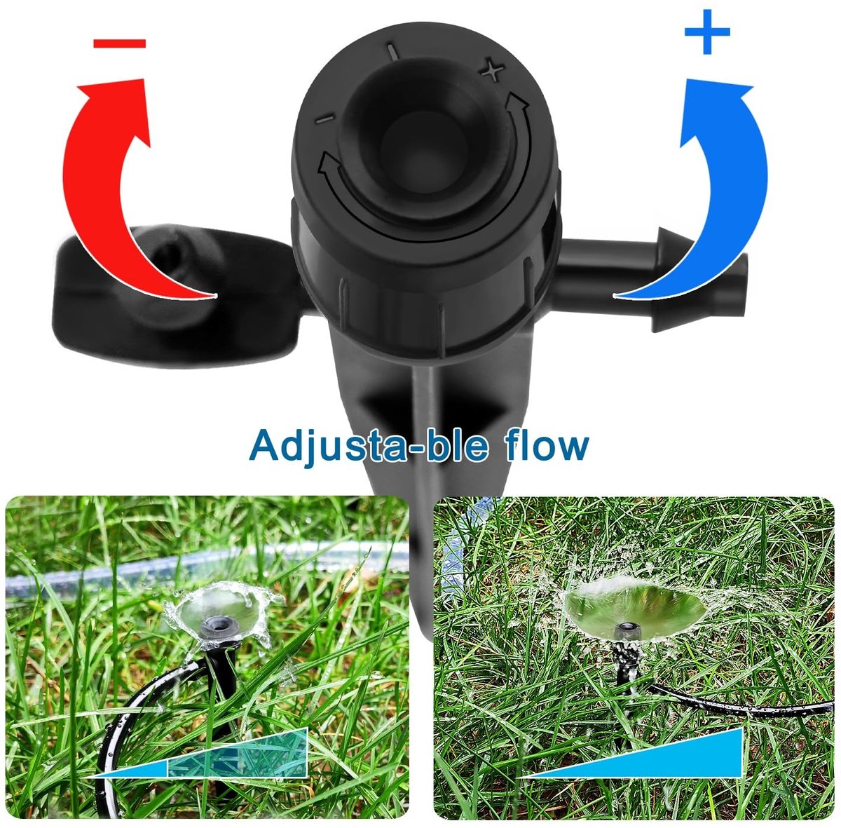 40 Stuks 360 Graden Verstelbare Irrigatie Dripper Sprinkler voor Tuin, Micro Stake Dripper voor 4/7mm Tuinslang, Waterdoorlatende Emitter voor Efficiënte Besproeiing