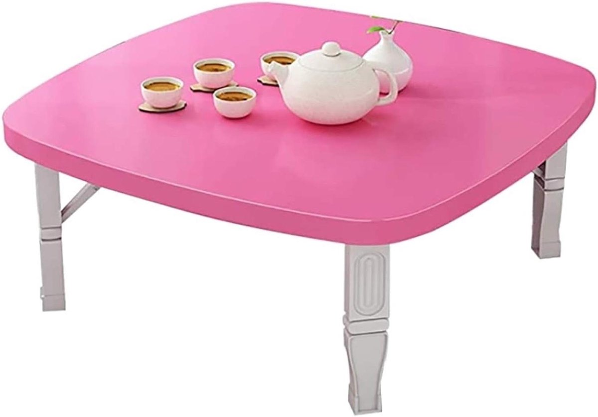 Klaptafel Vierkant - Lage Tafel - Eten en Studeren - Japanse Stijl - 70x70x35cm - Houtkleur