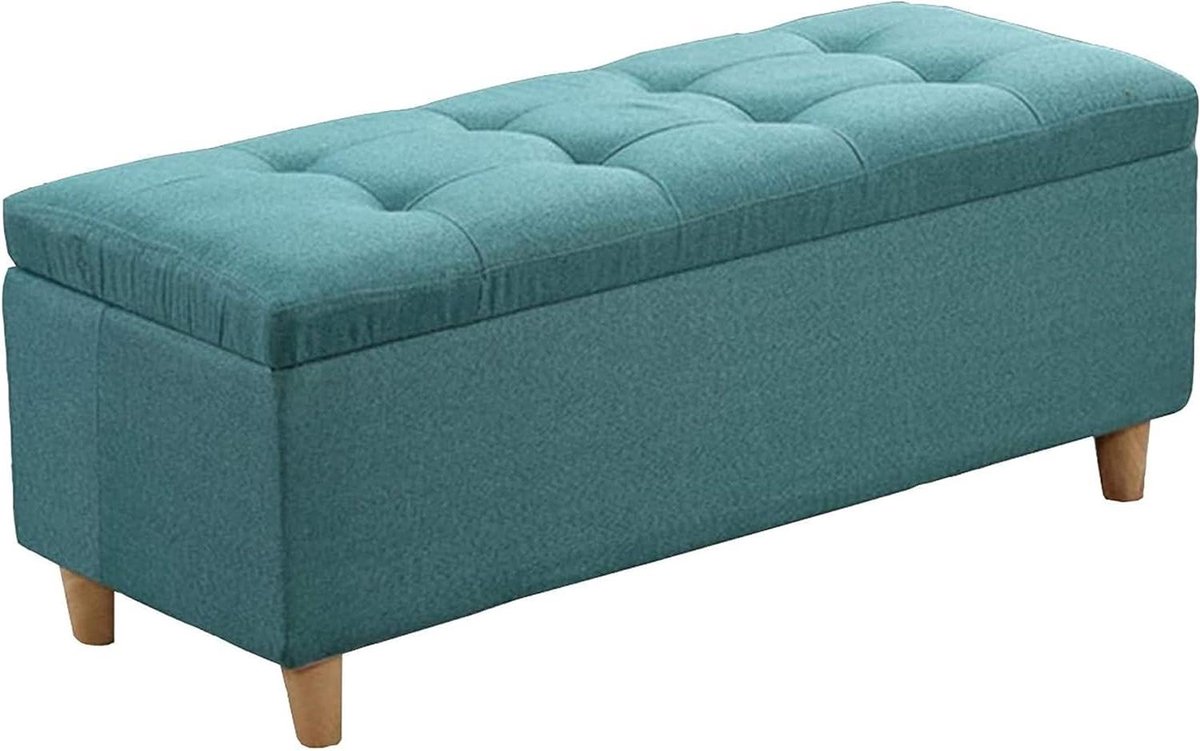 Opberg Poef - Ottomaan met Opslag - Woonkamer Organisatie - Met Klapdeksel - 80x40x40cm - Mintgroen