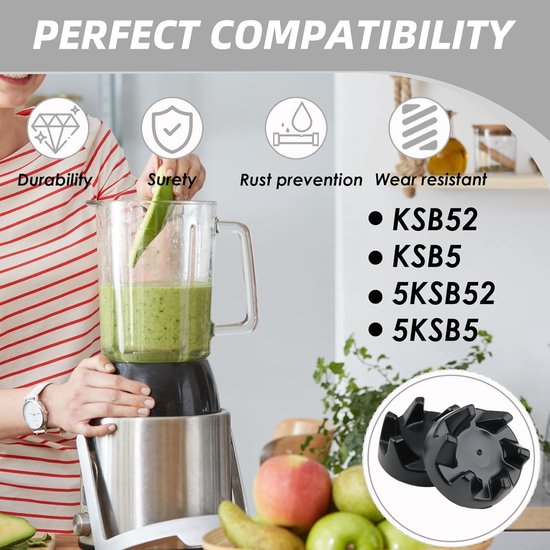 Set van 3 Vervangonderdelen voor Blender - Mixer Koppeling, Compatibel met Diverse Blender Modellen en Accessoires — afbeelding 2