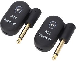 Draadloos Gitaar Systeem met 2.4GHz USB Transceiver en 100ft Bereik voor Elektrische Gitaar, Bas en Viool met 6.35mm Jack, Ideaal voor Optredens en Oefeningen