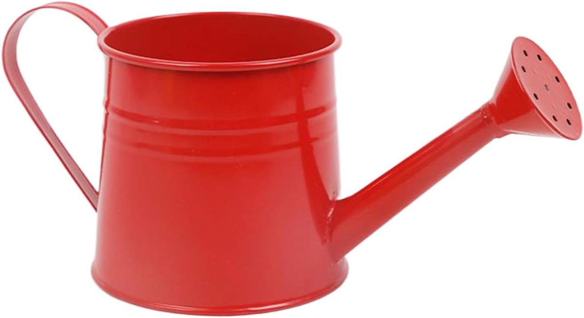 Metalen plant gieter - Bloemen gieter Waterkan - Planten water geven - Roestbestendig ijzer - 1L - Rood