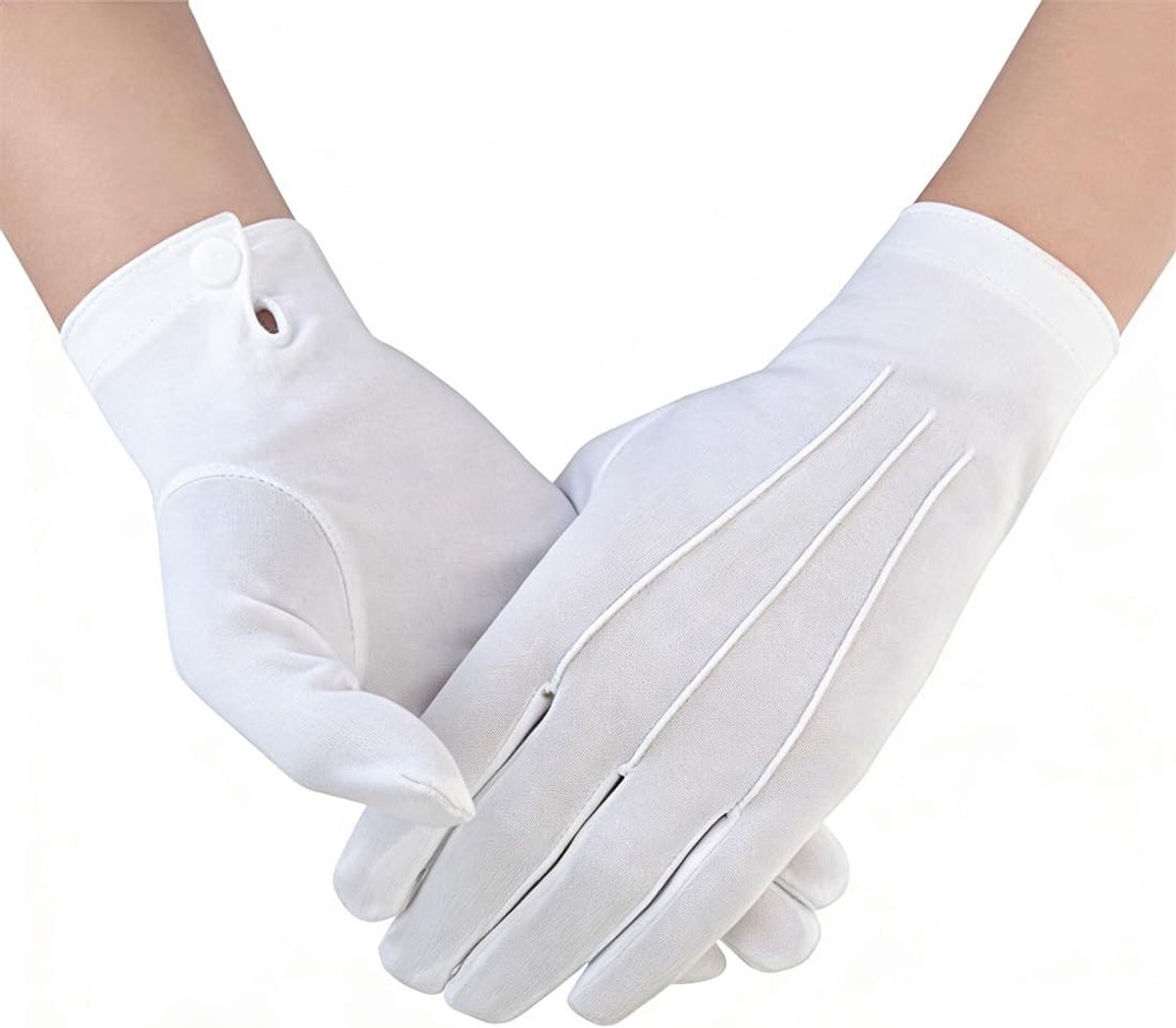 Formele Etiquette-handschoenen voor Dames en Heren, Smoking Kostuum, Eregarde en Inspectiehandschoenen voor Sieraden, Zilverkleurig en Stijlvol