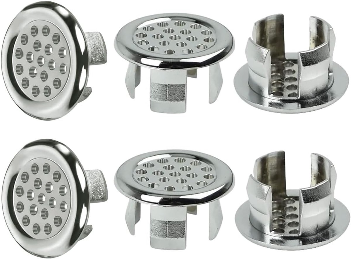 Holle Ring voor Afvoer, 6 Stuks Ronde Deksel voor Badkamer Wastafel, Afvoerbedekking, Drain Cover voor Wasbak en Vanity Basin