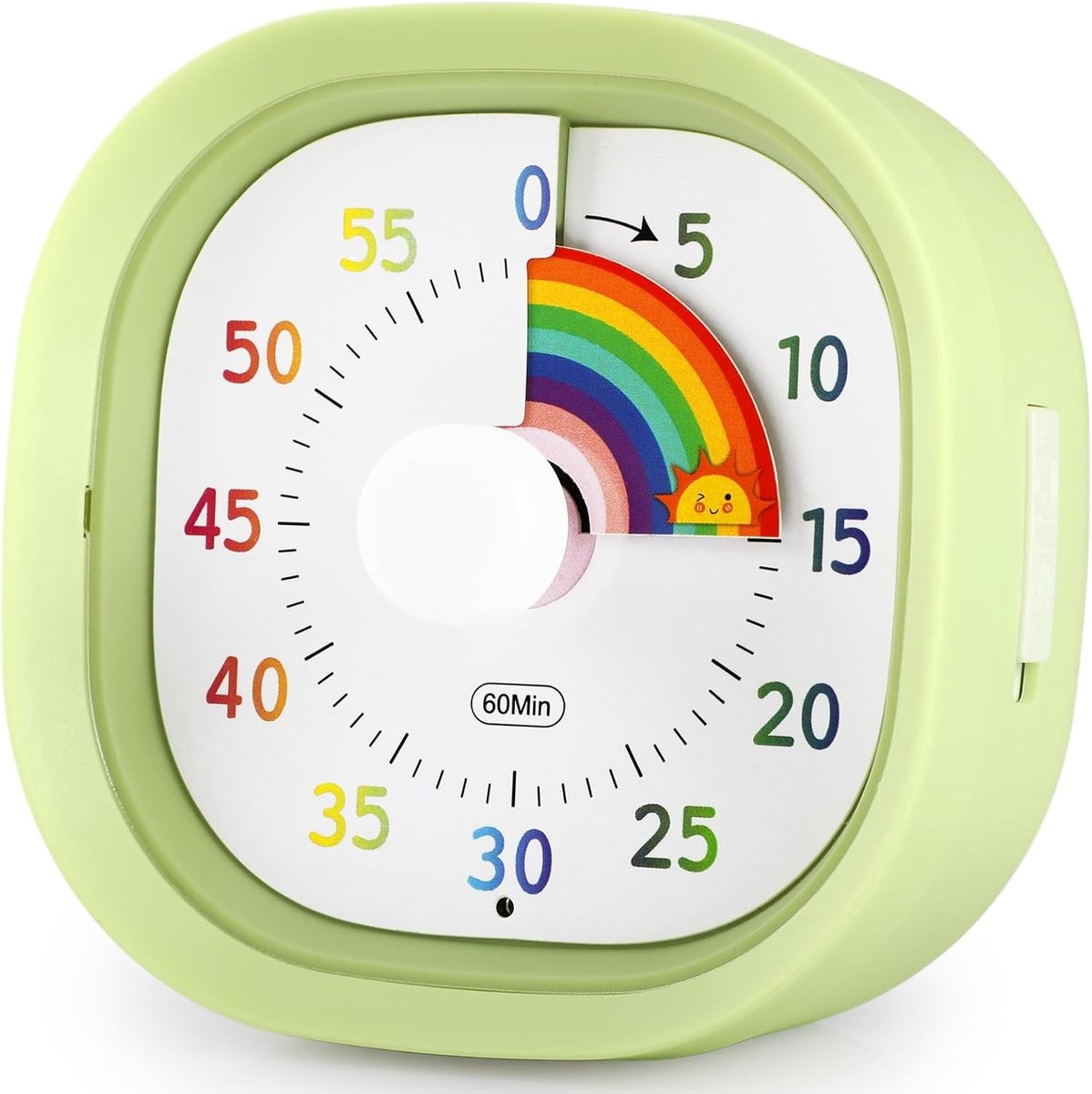 Pomodoro timer - Groen - 60 minuten - Visuele Analoge Timer zonder Tikken - Voor Kinderen en Volwassenen